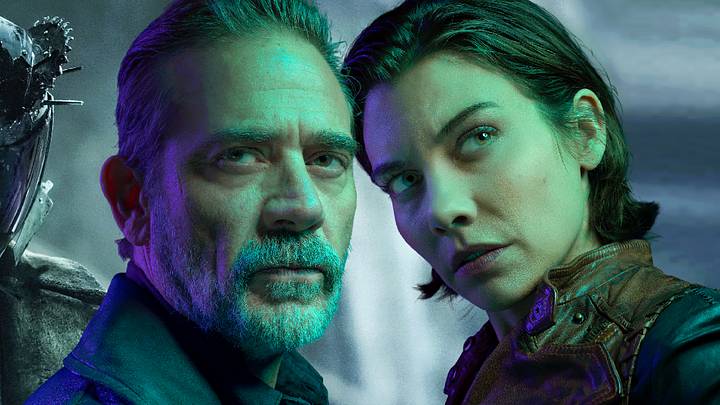 Željko Ivanek as The Croat, Jeffrey Dean Morgan as Negan, and Lauren Cohan as Maggie in The Walking Dead: Dead City