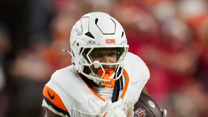 Denver Broncos running back J.K. Dobbins Denver Broncos running back J.K. Dobbins