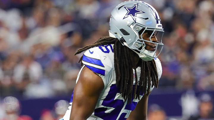 Dallas Cowboys linebacker Jaishawn Barham in action during the game against the Tampa Bay Buccaneers. Dallas Cowboys linebacker Jaishawn Barham in action during the game against the Tampa Bay Buccaneers.