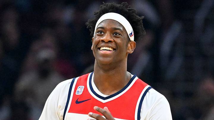 CLEVELAND, OHIO - OCTOBER 28: AJ Dybantsa #4 of the Washington Wizards reacts during the second quarter against the Cleveland Cavaliers at Rocket Arena on October 28, 2026 in Cleveland, Ohio. NOTE TO USER: User expressly acknowledges and agrees that, by downloading and or using this photograph, User is consenting to the terms and conditions of the Getty Images License Agreement. (Photo by Jason Miller/Getty Images) CLEVELAND, OHIO - OCTOBER 28: AJ Dybantsa #4 of the Washington Wizards reacts during the second quarter against the Cleveland Cavaliers at Rocket Arena on October 28, 2026 in Cleveland, Ohio. NOTE TO USER: User expressly acknowledges and agrees that, by downloading and or using this photograph, User is consenting to the terms and conditions of the Getty Images License Agreement. (Photo by Jason Miller/Getty Images)