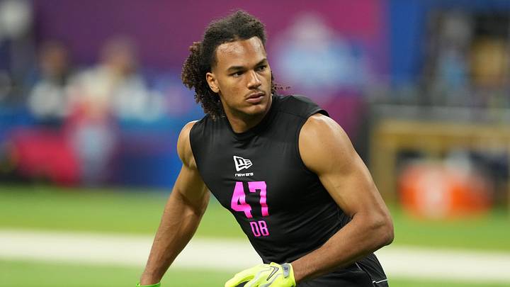 Feb 27, 2026; Indianapolis, IN, USA; Arizona defensive back Genesis Smith (DB47) during the NFL Scouting Combine at Lucas Oil Stadium. Mandatory Credit: Kirby Lee-Imagn Images Feb 27, 2026; Indianapolis, IN, USA; Arizona defensive back Genesis Smith (DB47) during the NFL Scouting Combine at Lucas Oil Stadium. Mandatory Credit: Kirby Lee-Imagn Images