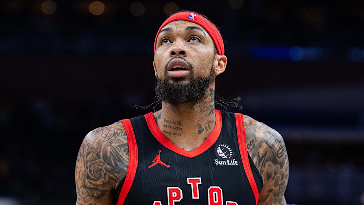 Jan 14, 2026; Indianapolis, Indiana, USA; Toronto Raptors forward Brandon Ingram (3) in the first half against the Indiana Pacers at Gainbridge Fieldhouse. Mandatory Credit: Trevor Ruszkowski-Imagn Images