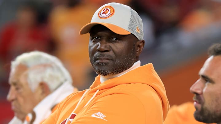 Dec 11, 2025; Tampa, Florida, USA; Tampa Bay Buccaneers head coach and defensive coordinator Todd Bowles Mandatory Credit: Kim Klement Neitzel-Imagn Images