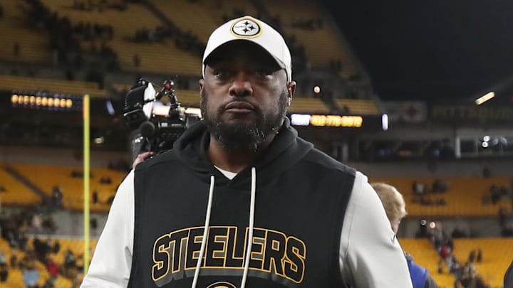 Pittsburgh Steelers head coach Mike Tomlin walks off the field after his team fell 30-6 to the Houston Texans during the NFL Wild Card game at Acrisure Stadium in Pittsburgh, PA on January 12, 2026.