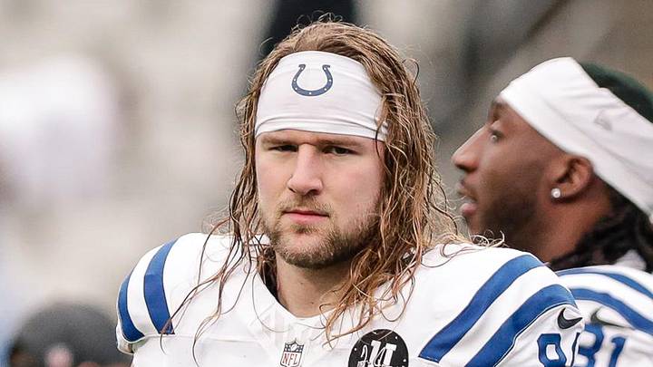 Indianapolis Colts tight end Tyler Warren stands on the field