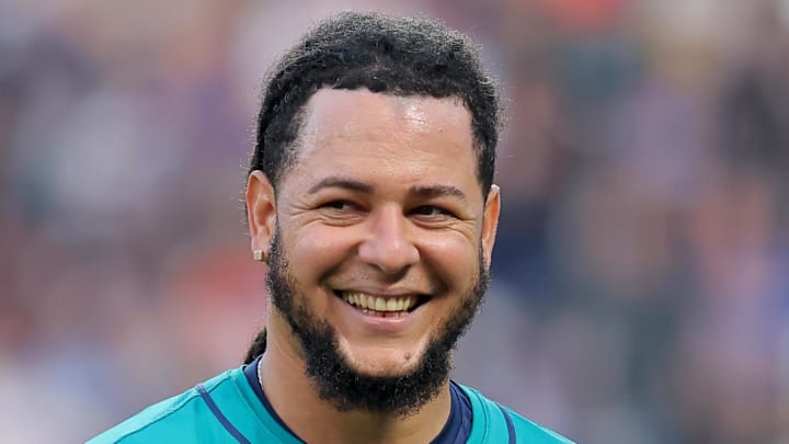 Seattle Mariners starting pitcher Luis Castillo (58) reacts during the first inning against the New York Mets at Citi Field on Aug. 15. 