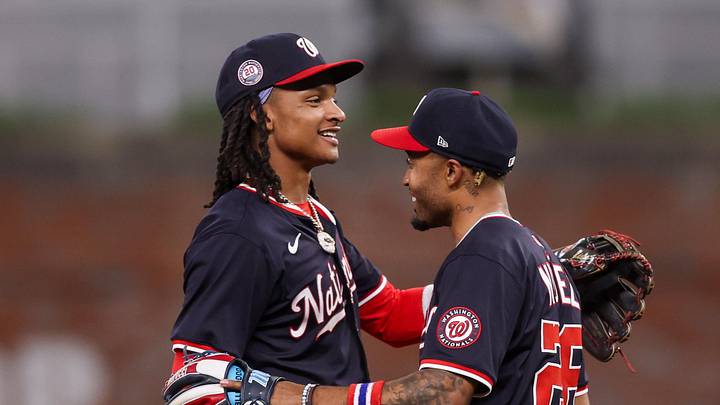 Washington Nationals infielders CJ Abrams and Nasim Nunez