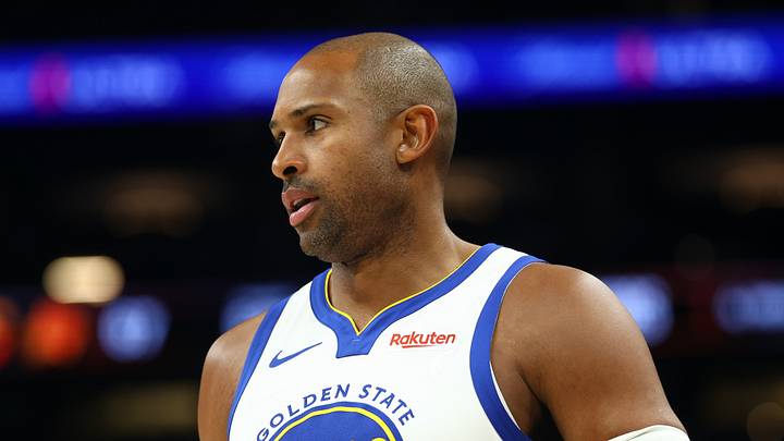 Apr 17, 2026; Phoenix, Arizona, USA; Golden State Warriors center Al Horford (20) against the Phoenix Suns during the play-in rounds of the 2026 NBA Playoffs at Mortgage Matchup Center. Mandatory Credit: Mark J. Rebilas-Imagn Images