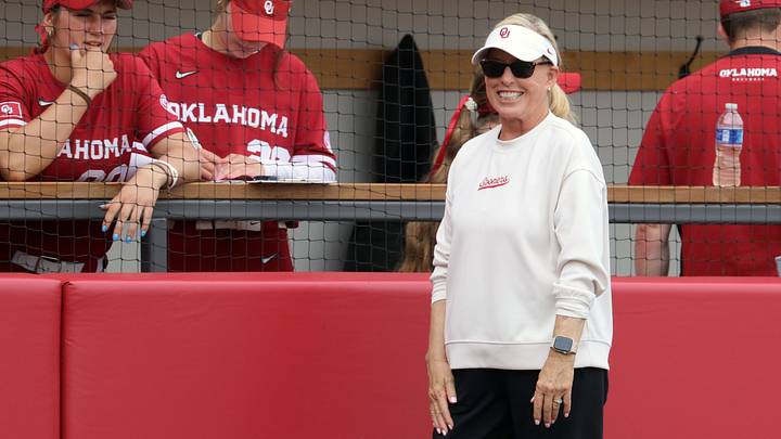 Oklahoma coach Patty Gasso smiles outside the dugout at Love's Field. Oklahoma coach Patty Gasso smiles outside the dugout at Love's Field.
