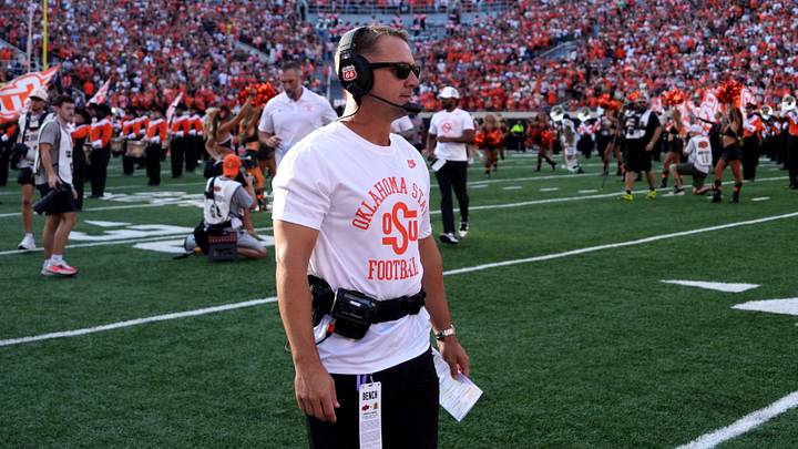 Oklahoma State head coach Eric Morris. Oklahoma State head coach Eric Morris.