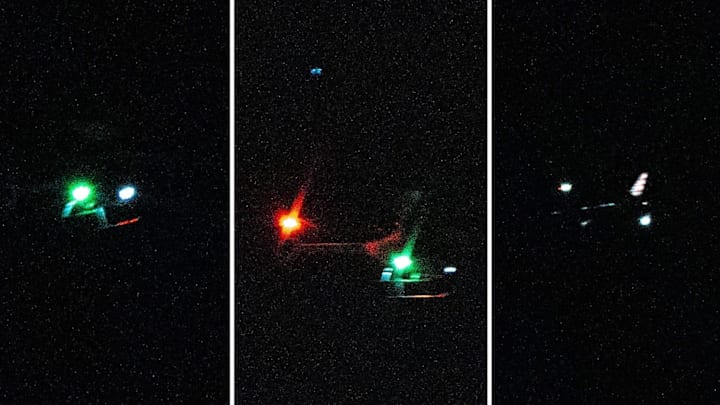 For the last month, New Jerseyans have reported odd lights in the sky at night, a rash of reported drone sightings that has attracted the attention of local residents. These photos were taken on Dec. 8 in Toms River, N.J.