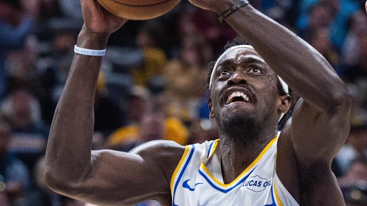 Indiana Pacers forward Pascal Siakam shoots the ball while Orlando Magic forward Jamal Cain defends Indiana Pacers forward Pascal Siakam shoots the ball while Orlando Magic forward Jamal Cain defends