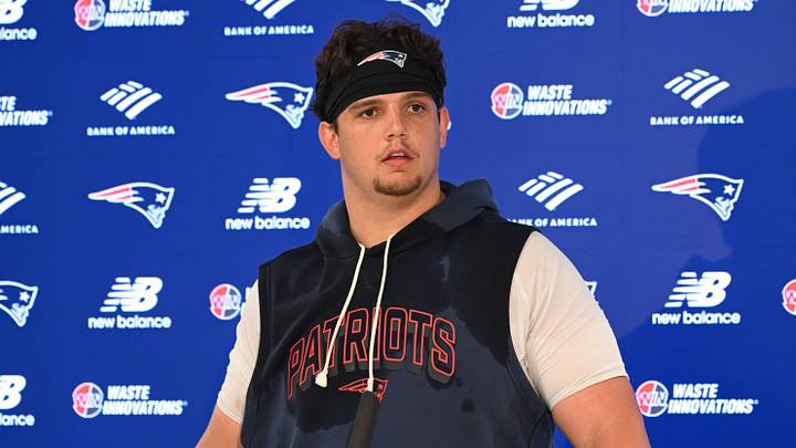 Jun 2, 2026; Foxborough, MA, USA; New England Patriots offensive tackle Will Campbell (66) speaks at a press conference after practice at the team's OTA at Gillette Stadium. Mandatory Credit: Eric Canha-Imagn Images Jun 2, 2026; Foxborough, MA, USA; New England Patriots offensive tackle Will Campbell (66) speaks at a press conference after practice at the team's OTA at Gillette Stadium. Mandatory Credit: Eric Canha-Imagn Images