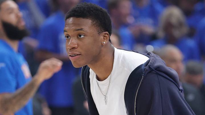 Apr 19, 2026; Oklahoma City, Oklahoma, USA; Oklahoma City Thunder center Thomas Sorber (12) before game one of the first round of the 2026 NBA Playoffs at Paycom Center. Mandatory Credit: Alonzo Adams-Imagn Images Apr 19, 2026; Oklahoma City, Oklahoma, USA; Oklahoma City Thunder center Thomas Sorber (12) before game one of the first round of the 2026 NBA Playoffs at Paycom Center. Mandatory Credit: Alonzo Adams-Imagn Images