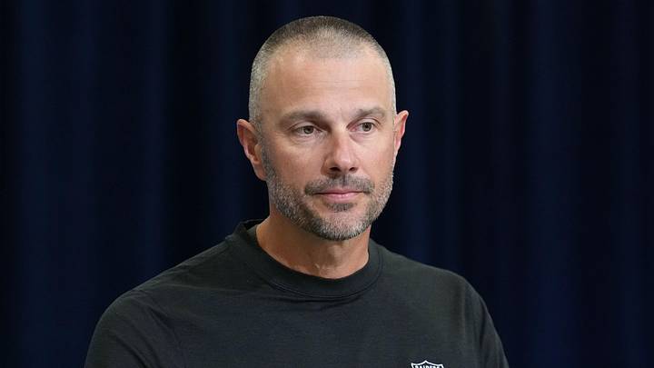Las Vegas Raiders general manager John Spytek speaks at the NFL Scouting Combine. Las Vegas Raiders general manager John Spytek speaks at the NFL Scouting Combine.