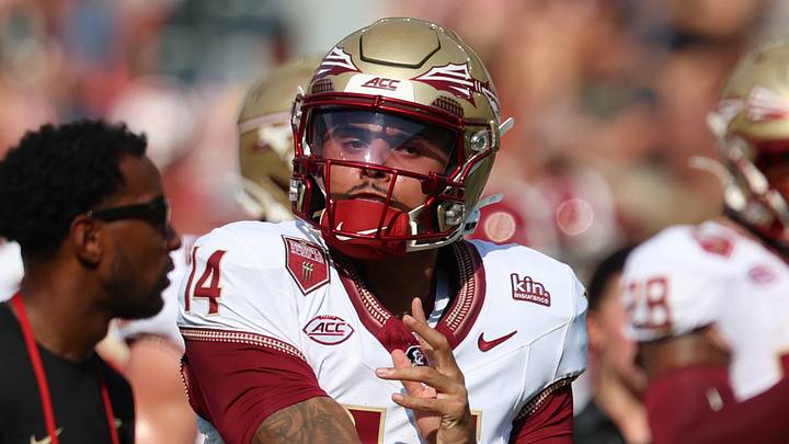 Sep 19, 2026; Tuscaloosa, Alabama, USA; Florida State Seminoles quarterback Ashton Daniels (14) warms up before the game against the Alabama Crimson Tide at Saban Field at Bryant-Denny Stadium. Mandatory Credit: David Leong-Imagn Images Sep 19, 2026; Tuscaloosa, Alabama, USA; Florida State Seminoles quarterback Ashton Daniels (14) warms up before the game against the Alabama Crimson Tide at Saban Field at Bryant-Denny Stadium. Mandatory Credit: David Leong-Imagn Images
