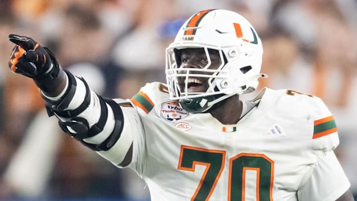 Former Miami Hurricanes offensive lineman Markel Bell against the Mississippi Rebels.
