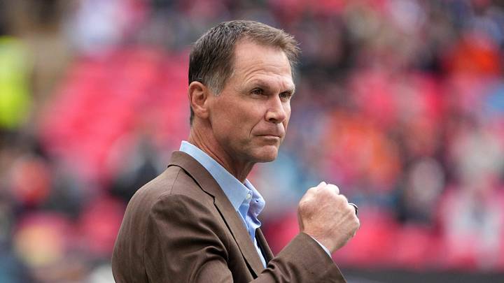 Oct 30, 2022; London, United Kingdom; Jacksonville Jaguars general manager Trent Baalke reacts during an NFL International Series game against the Denver Broncos at Wembley Stadium. The Broncos defeated the Jaguars 21-17. 