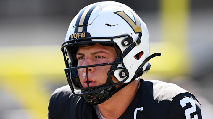 Sep 27, 2025; Nashville, Tennessee, USA; Vanderbilt Commodores quarterback Diego Pavia (2) against the Utah State Aggies at FirstBank Stadium. Mandatory Credit: Steve Roberts-Imagn Images Sep 27, 2025; Nashville, Tennessee, USA; Vanderbilt Commodores quarterback Diego Pavia (2) against the Utah State Aggies at FirstBank Stadium. Mandatory Credit: Steve Roberts-Imagn Images