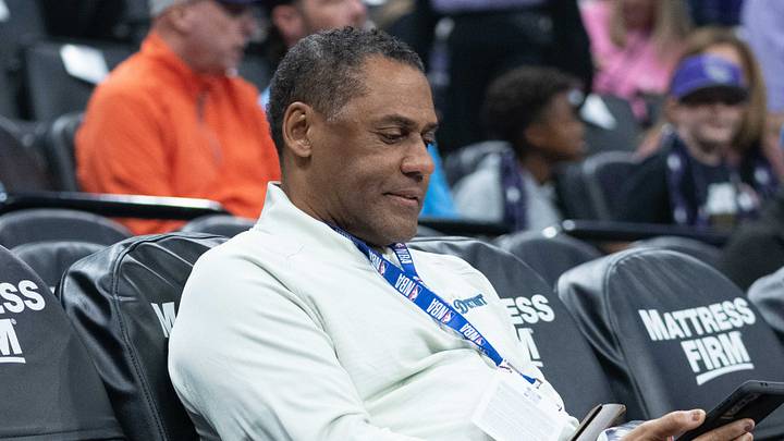 November 20, 2022; Sacramento, California, USA; Detroit Pistons general manager Troy Weaver before the game against the Sacramento Kings at Golden 1 Center. Mandatory Credit: Kyle Terada-USA TODAY Sports
