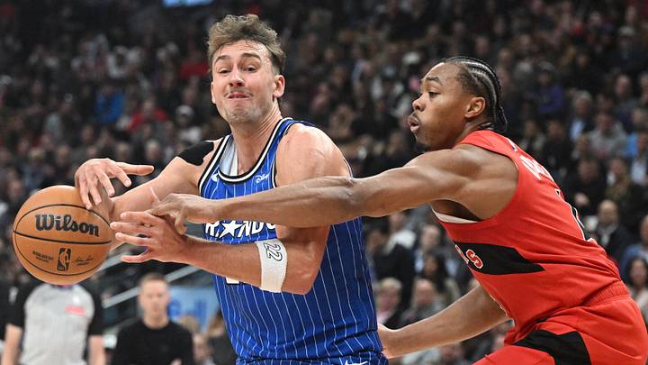 Franz Wagner got bottled up by the Toronto Raptors and their heavy pressure defense. The Orlando Magic's offense slowly got choked out under the pressure. Franz Wagner got bottled up by the Toronto Raptors and their heavy pressure defense. The Orlando Magic's offense slowly got choked out under the pressure.