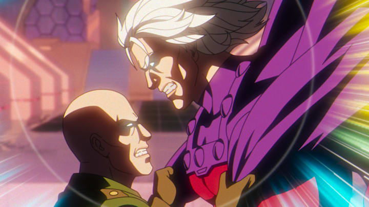 (L-R): Professor X (voiced by Ross Marquand) and Magneto (voiced by Matthew Waterson) in Marvel Animation's X-MEN '97. Photo courtesy of Marvel Animation. © 2024 MARVEL.