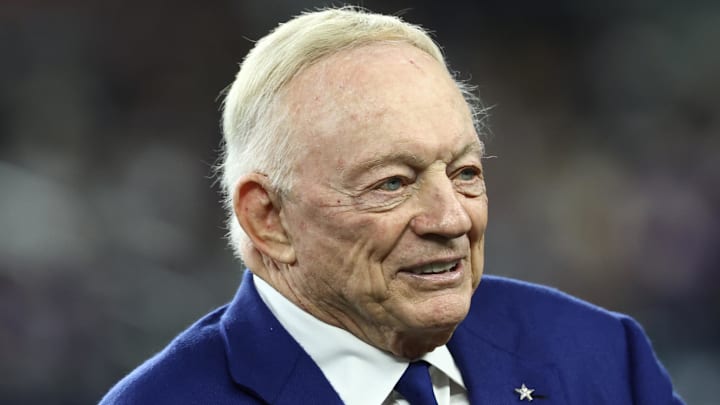 Dec 14, 2025; Arlington, Texas, USA; Dallas Cowboys owner Jerry Jones before a game against the Minnesota Vikings at AT&T Stadium. Mandatory Credit: Kevin Jairaj-Imagn Images Dec 14, 2025; Arlington, Texas, USA; Dallas Cowboys owner Jerry Jones before a game against the Minnesota Vikings at AT&T Stadium. Mandatory Credit: Kevin Jairaj-Imagn Images