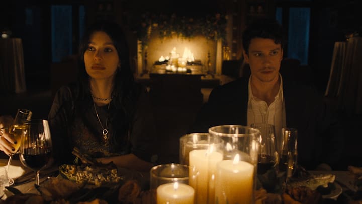 Something Very Bad is Going to Happen. (L to R) Camila Morrone as Rachel Harkin, Adam DiMarco as Nicky Cunningham in episode 105 of Something Very Bad is Going to Happen Something Very Bad is Going to Happen. (L to R) Camila Morrone as Rachel Harkin, Adam DiMarco as Nicky Cunningham in episode 105 of Something Very Bad is Going to Happen