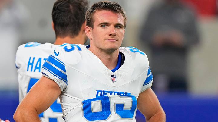 Sep 17, 2026; Orchard Park, New York, USA; Detroit Lions wide receiver Tom Kennedy (85) looks on before the game against the Buffalo Bills at New Highmark Stadium. Mandatory Credit: Gregory Fisher-Imagn Images Sep 17, 2026; Orchard Park, New York, USA; Detroit Lions wide receiver Tom Kennedy (85) looks on before the game against the Buffalo Bills at New Highmark Stadium. Mandatory Credit: Gregory Fisher-Imagn Images
