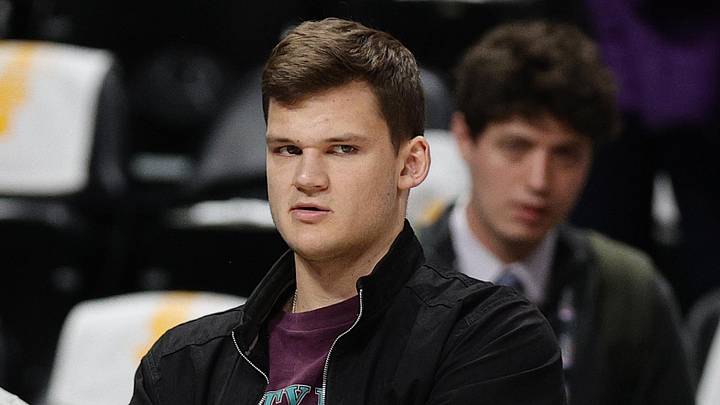 Jun 4, 2023; Denver, CO, USA; Utah Jazz forward Walker Kessler watches warms up before game two between the Miami Heat and the Denver Nuggets in the 2023 NBA Finals at Ball Arena. Mandatory Credit: Isaiah J. Downing-Imagn Images Jun 4, 2023; Denver, CO, USA; Utah Jazz forward Walker Kessler watches warms up before game two between the Miami Heat and the Denver Nuggets in the 2023 NBA Finals at Ball Arena. Mandatory Credit: Isaiah J. Downing-Imagn Images