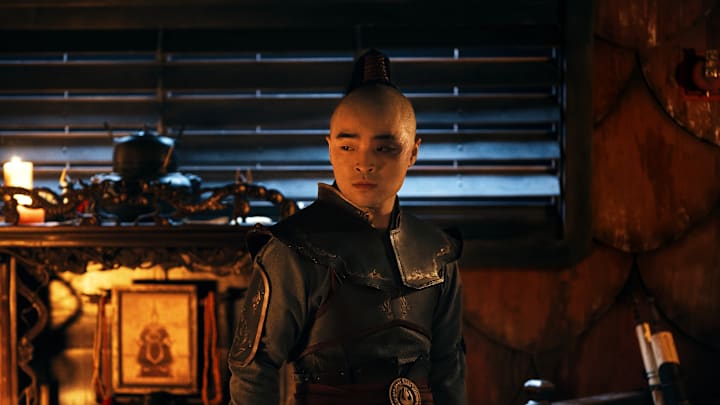 Avatar: The Last Airbender. Dallas Liu as Prince Zuko in season 1 of Avatar: The Last Airbender. Cr. Robert Falconer/Netflix © 2023