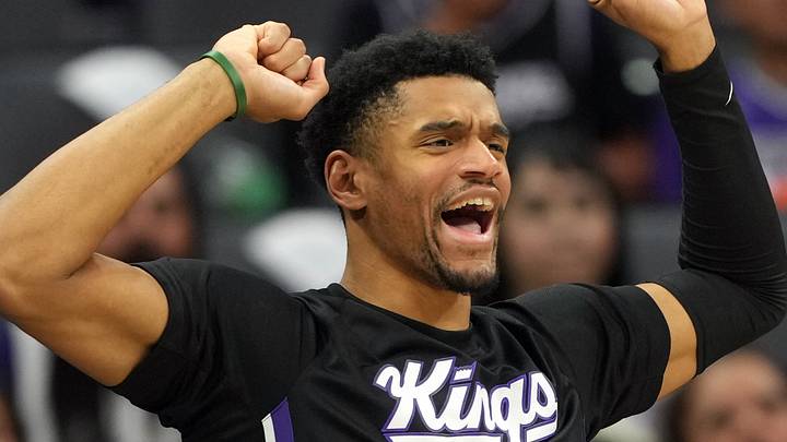 Apr 3, 2026; Sacramento, California, USA; Sacramento Kings center Dylan Cardwell (32) during the third quarter against the New Orleans Pelicans at Golden 1 Center. Mandatory Credit: Darren Yamashita-Imagn Images