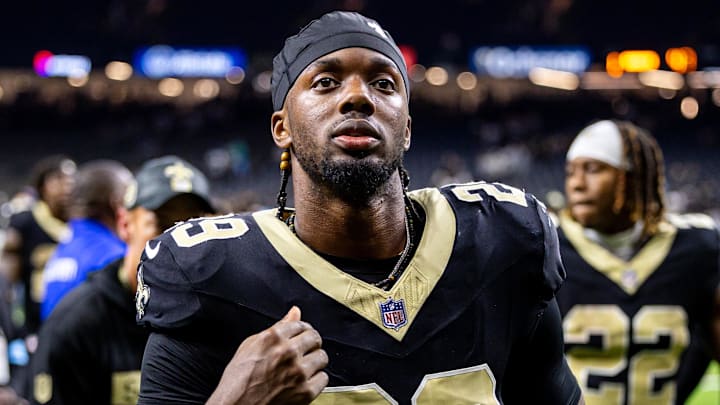 Sep 8, 2024; New Orleans, Louisiana, USA; New Orleans Saints cornerback Paulson Adebo (29) heads to the locker room after the game against the Carolina Panthers at Caesars Superdome. Mandatory Credit: Stephen Lew-Imagn Images