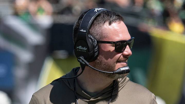 Oregon coach Dan Lanning oversees the Oregon Spring Game at Autzen Stadium in Eugene April 25, 2026 Oregon coach Dan Lanning oversees the Oregon Spring Game at Autzen Stadium in Eugene April 25, 2026