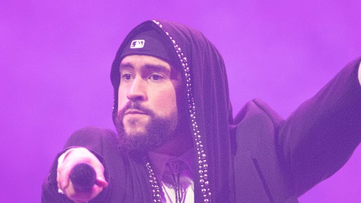 Bad Bunny performs on stage