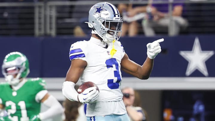 Dallas Cowboys wide receiver George Pickens reacts after a play in the fourth quarter against the Philadelphia Eagles.