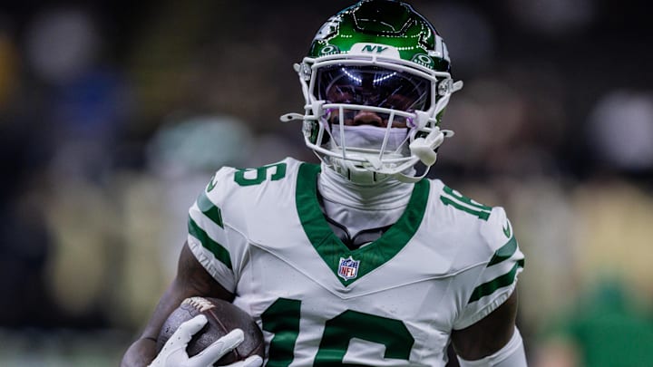 New York Jets wide receiver Tyler Johnson during warm ups before the game against the New Orleans Saints at Caesars Superdome. 