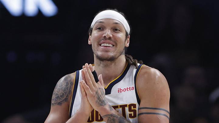 Mar 9, 2026; Oklahoma City, Oklahoma, USA; Denver Nuggets forward Aaron Gordon (32) reacts after a play against the Oklahoma City Thunder during the second quarter at Paycom Center. Mandatory Credit: Alonzo Adams-Imagn Images Mar 9, 2026; Oklahoma City, Oklahoma, USA; Denver Nuggets forward Aaron Gordon (32) reacts after a play against the Oklahoma City Thunder during the second quarter at Paycom Center. Mandatory Credit: Alonzo Adams-Imagn Images