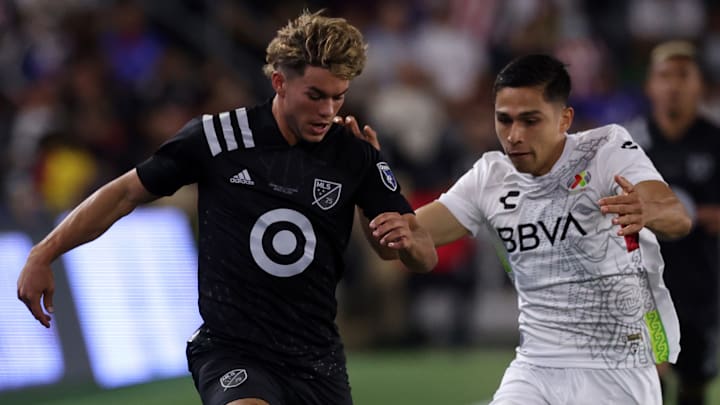 Cade Cowell (MLS) y Salvador Reyes (Liga MX) durante la edición del Juego de Estrellas 2021.