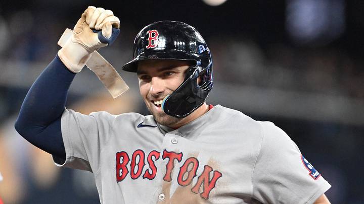 Boston Red Sox third baseman Caleb Durbin (5). Boston Red Sox third baseman Caleb Durbin (5).