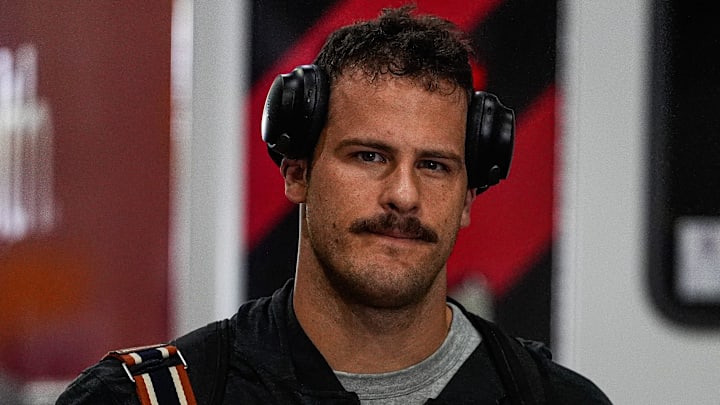 Detroit Lions tight end Sam Laporta (87) arrives ahead of Cincinnati Bengals game at Paycor Stadium in Cincinnati on Sunday, Oct. 5, 2025.