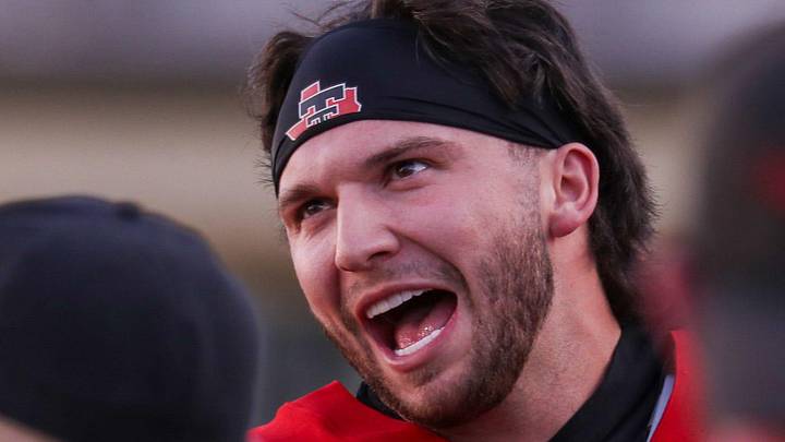 Texas Tech's Brendan Sorsby talks to coaches during the spring football game, Friday, April 17, 2026, at Jones AT&T Stadium.