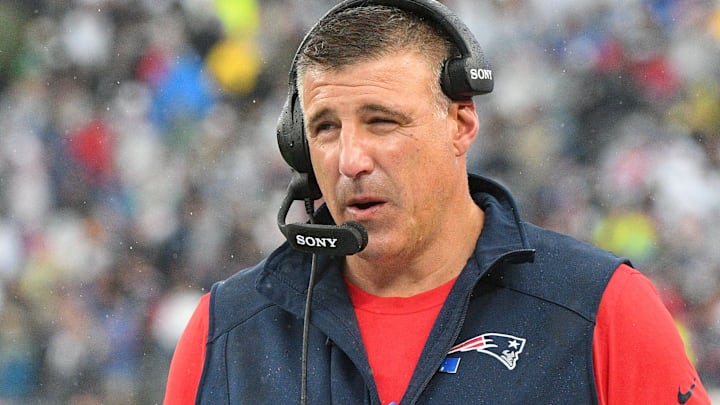 New England Patriots head coach Mike Vrabel during the second half at Gillette Stadium.