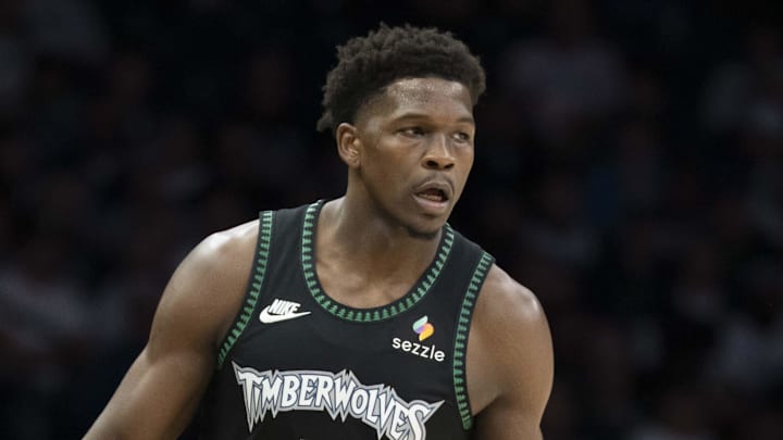 Oct 26, 2025; Minneapolis, Minnesota, USA; Minnesota Timberwolves guard Anthony Edwards (5) dribbles the ball against the Indiana Pacers in the first half at Target Center. Mandatory Credit: Jesse Johnson-Imagn Images Oct 26, 2025; Minneapolis, Minnesota, USA; Minnesota Timberwolves guard Anthony Edwards (5) dribbles the ball against the Indiana Pacers in the first half at Target Center. Mandatory Credit: Jesse Johnson-Imagn Images