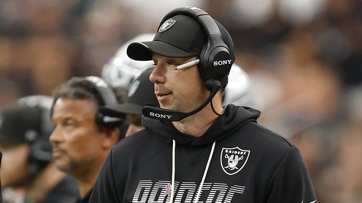 Sep 13, 2026; Paradise, Nevada, USA; Las Vegas Raiders head coach Klint Kubiak looks on from the sideline in the third quarter against the Miami Dolphins at Allegiant Stadium. Mandatory Credit: David Brytus-Imagn Images Sep 13, 2026; Paradise, Nevada, USA; Las Vegas Raiders head coach Klint Kubiak looks on from the sideline in the third quarter against the Miami Dolphins at Allegiant Stadium. Mandatory Credit: David Brytus-Imagn Images