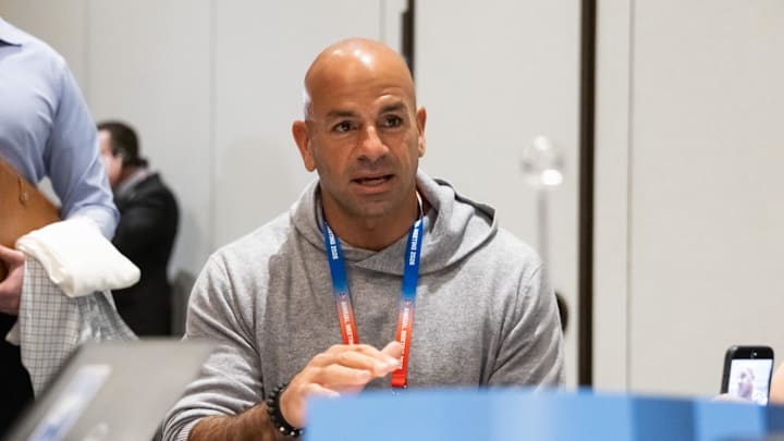 Mar 31, 2026; Phoenix, AZ, USA; Tennessee Titans head coach Robert Saleh during the 2026 NFL Annual League Meeting at the Arizona Biltmore. Mandatory Credit: Mark J. Rebilas-Imagn Images