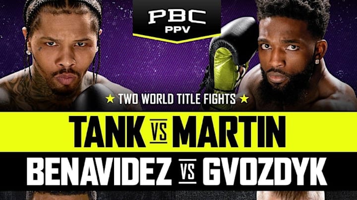 A promotional graphic for the WBA lightweight title fight between Gervonta "Tank" Davis and Frank Martin. A promotional graphic for the WBA lightweight title fight between Gervonta "Tank" Davis and Frank Martin.