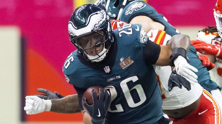 Eagles RB Saquon Barkley rushed for 2,005 yards and scored 355.3 fantasy points last season. Eagles RB Saquon Barkley rushed for 2,005 yards and scored 355.3 fantasy points last season.