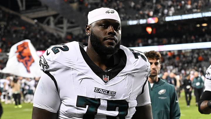 Sep 28, 2026; Chicago, Illinois, USA; Philadelphia Eagles offensive tackle Markel Bell (72) Mandatory Credit: Matt Marton-Imagn Images Sep 28, 2026; Chicago, Illinois, USA; Philadelphia Eagles offensive tackle Markel Bell (72) Mandatory Credit: Matt Marton-Imagn Images