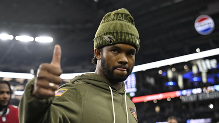 Nov 3, 2025; Arlington, Texas, USA; Arizona Cardinals quarterback Kyler Murray (1) leaves the field after defeating the Dallas Cowboys at AT&T Stadium.
